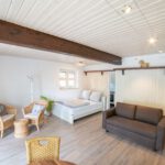 Rhön-Auszeit, moderne Ferienwohnungen für Naturliebhaber / Blick auf Schlafbereich